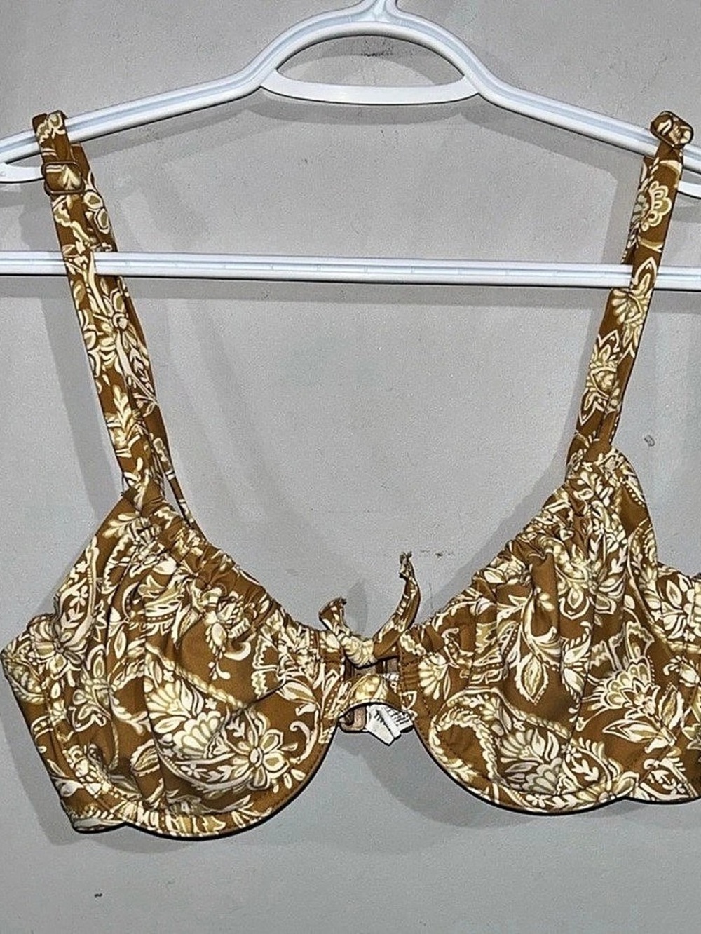 Etam Paisley Bikini Set in Brown & White Size Medium